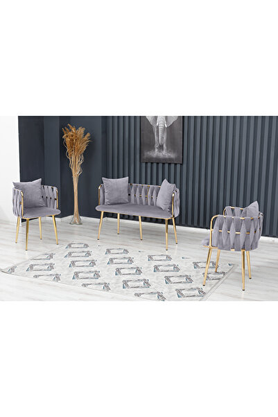 Rozexi Sarmaşık Çay Seti Takımı Koltuk Takımı Oturma Odası Kafe Antre Hol Ofi...