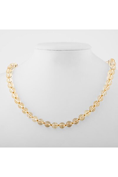 OSMANLI DOĞAL TAŞ Sitrin 8 Mm Düğümlü Doğal Taş Kolye