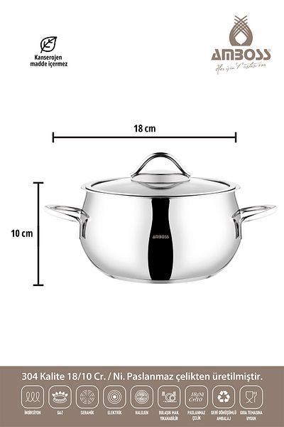 Amboss 10 Piece Stainless Steel Cookware Set - Induction Base