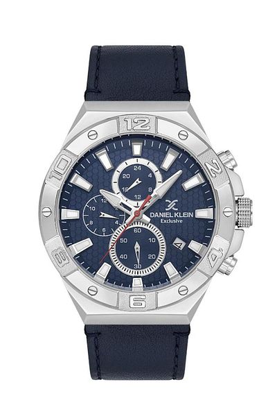 Daniel Klein Dk.1.13744-2 Exclusive 5 Atm Water Resistant Navy - All Functions Active Leather Cord