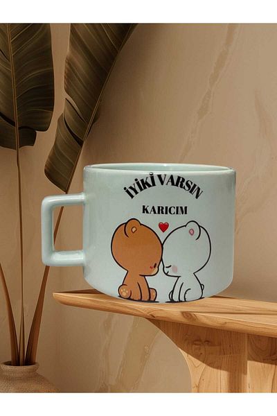 GameFruy Set of 2 You'Re Okay - Pastel Green Mug with My Husband and My Husband Written