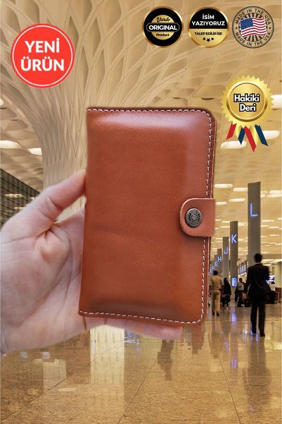Vardo [ Isim Yazılabilir ] Esther Hakiki Deri American Leather Tasarım Cüzdan...