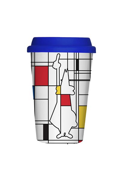 Bialetti Mondrean Porcelain Take Away Mug with Lid