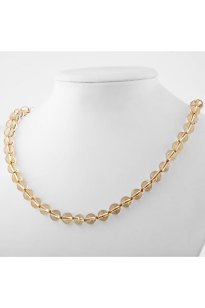 OSMANLI DOĞAL TAŞ Sitrin 8 Mm Düğümlü Doğal Taş Kolye