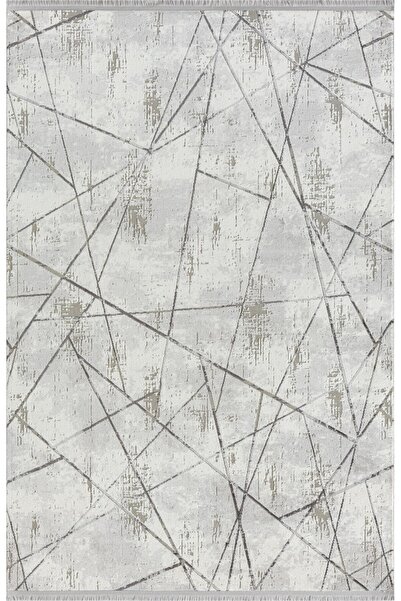 Karmen Halı Tokyo 1703 Gri Halı Antrasit Detaylı Geometrik Desen Modern Akril...