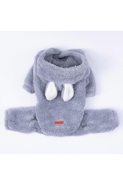 Pawstar Gri Tapeti Küçük Irk Peluş Tulum Köpek Tulumu Köpek Kıyafeti Kedi Kıyafeti