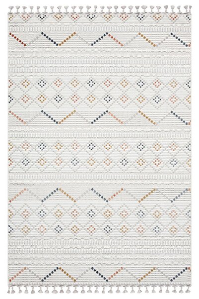 Karmen Halı Sümer SM012A Krem Rengi Halı Renkli Kilim Desenli Dekoratif Moder...