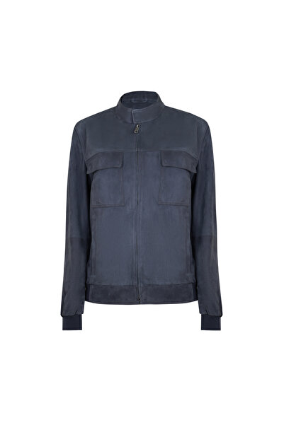 Desa Vitale Gri Erkek Süet Deri Bomber Ceket