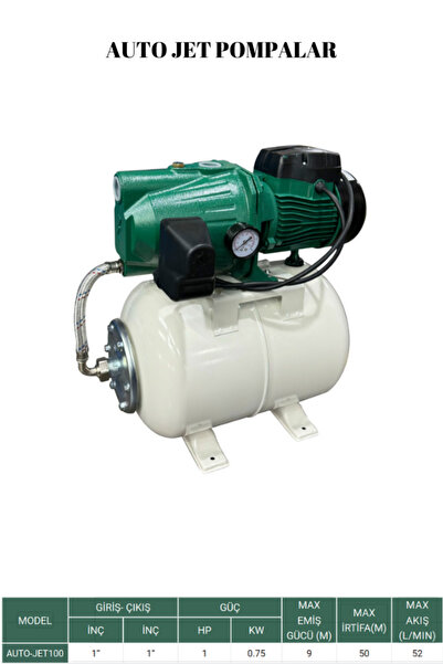 AUTO JET POMPA 1 inç 1 hp 0.75 kw