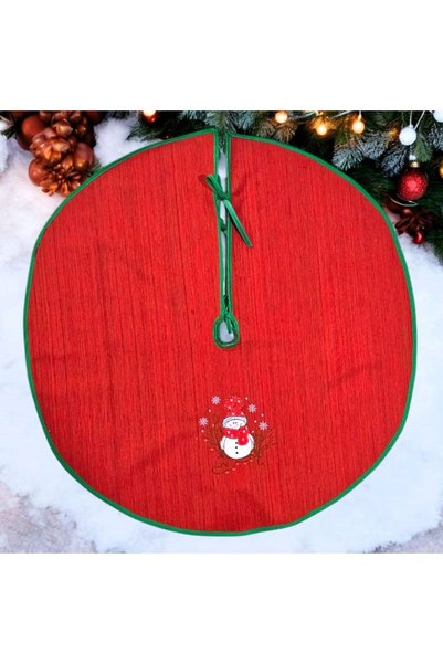 shules collection New Year Snowman Embroidered Pine Tree Cover (90cm)