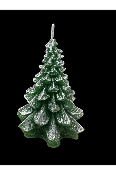 magnocandles Χριστουγεννιάτικο δέντρο πράσινο ασημί κερί 9 εκ