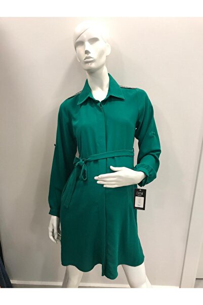 Desen Hamile Giyim Yeşil Önü Düğmeli Tesettür Hamile Bluz