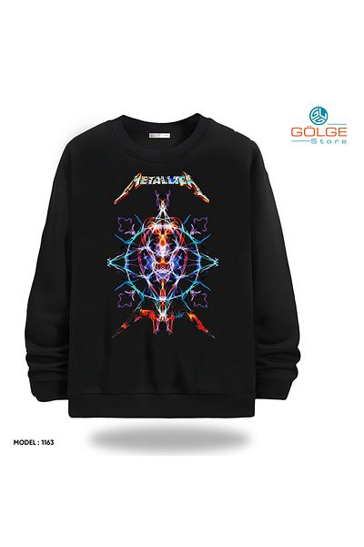Gölge Store Infinite Rock Spirit: Metallica Image Sweatshirt Now in Stock |   Crew Neck Unisex Slimfit