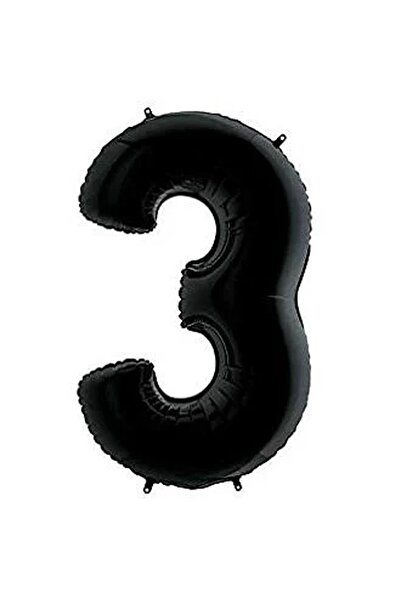 turkuaz parti بالون فوليو أسود 3 أرقام مقاس 34 بوصة 76 سم
