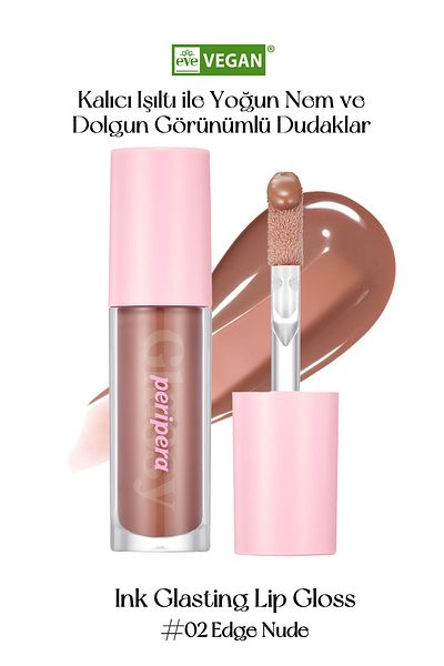 PERIPERA Gloss Peripera Ink Glasting Lip Gloss with Plump and Shiny Appearance for Lips (2 Edge Nude)