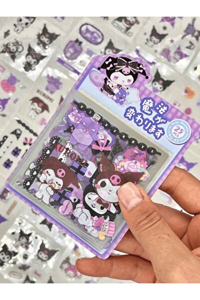 Kağıt Gemi Dükkan Sanrio Karakter Kuromi 25 Yaprak 200 Adet Pet Sticker Set M...
