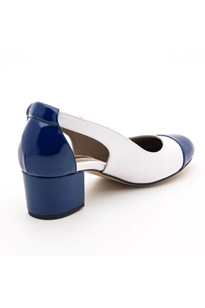 İriadam 40 - 41 - 42 - 43 - 44 15105 Blue Patent Leather White Patent Leather Large Size Shoes