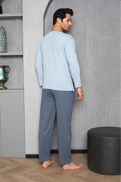 Mutlu City Round Neck 100% Cotton Regular Fit Men's Pajamas Set 983
