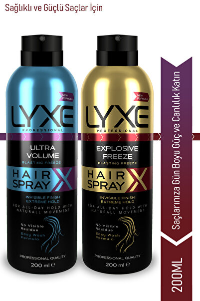 LYXE Ultra Volume, Explosive Freeze 2'li Saç Spreyi, 200 ml