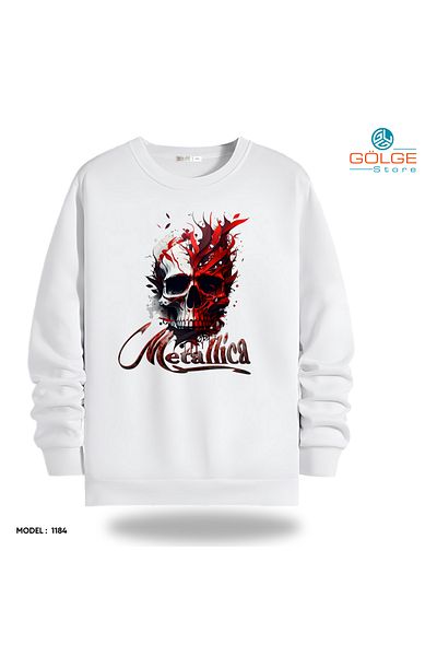 Gölge Store Infinite Rock Spirit: Metallica Image Sweatshirt Now in Stock |   Crew Neck Unisex Slimfit