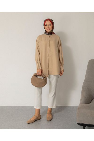 HAKKE Ribbed Sleeve Tunic