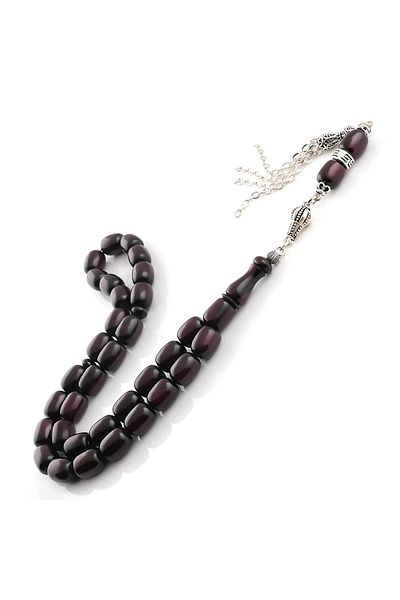 TESBİHCİBABA Old Style Similar Plum Moire Crimped Prayer Beads