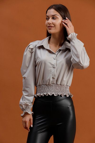 Miss Allos Γυναικεία μπλούζα με μακρύ μανίκι με πτυχή ώμου