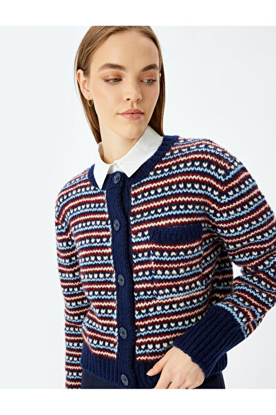 Koton Bisiklet Yaka Düğmeli Uzun Kollu Triko Hırka