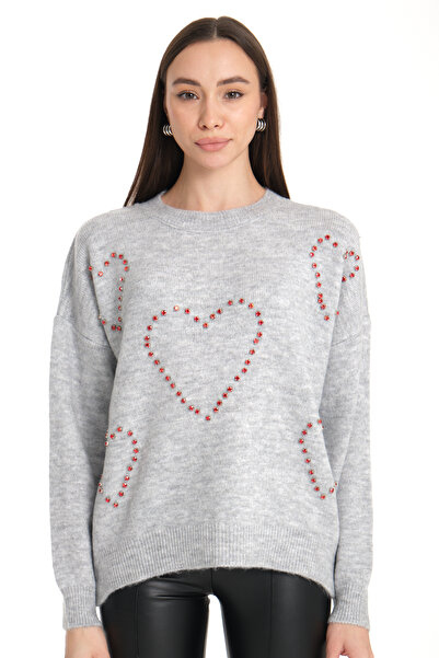 jöns since 1997 Women's Stoned Heart Model Oversize Sweater