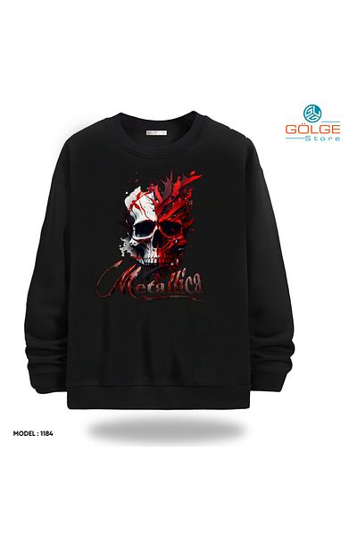 Gölge Store Infinite Rock Spirit: Metallica Image Sweatshirt Now in Stock |   Crew Neck Unisex Slimfit