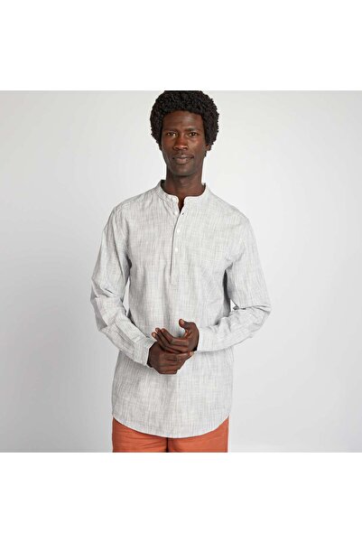 KIABI Mandarin collar shirt BLUE