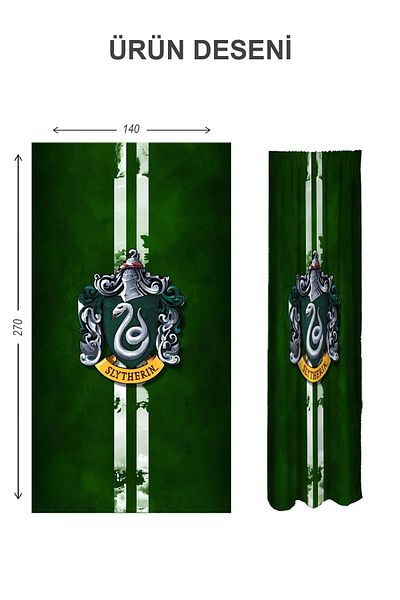 Doruklar Home Collection Digital Printing Washable Harry Potter Pattern 2 Wings Baby and Children's Room Background Curtain