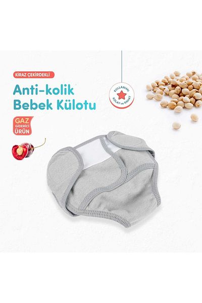 Sevi Bebe Gray Anti-Colic Baby Panties