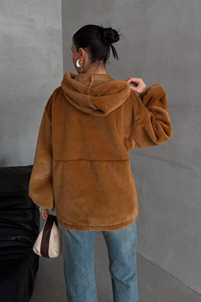 Ortaya Çık Καφέ βελούδινο φούτερ με απαλή υφή