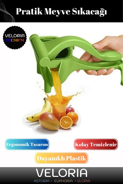 Veloria Premium Series Durable Plastic Ergonomic Design Easy Clean Apple Pomegranate Practical Juicer