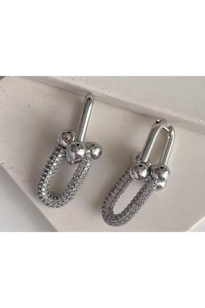 trioco Silver Brand Steel Model Earrings