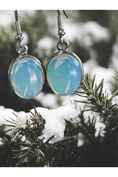 BaublesNme Beyaz Opal Taş Küpeler