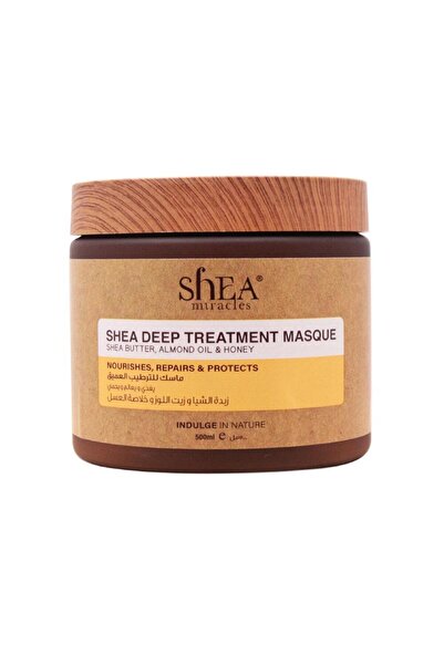 Shea Miracles قناع الشعر بزيت اللوز والعسل | 500 مل - ذهبي للنساء