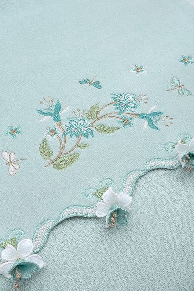 Turkar-Arliva PROSOP DE DOTE BRODAT DE CATIFEA NERGIS MINT 30X50