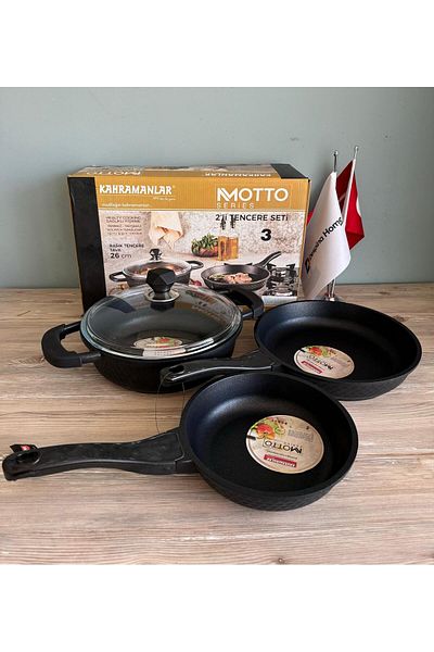 Kahramanlar Motto 4 Piece Cast Pan Cookware Set