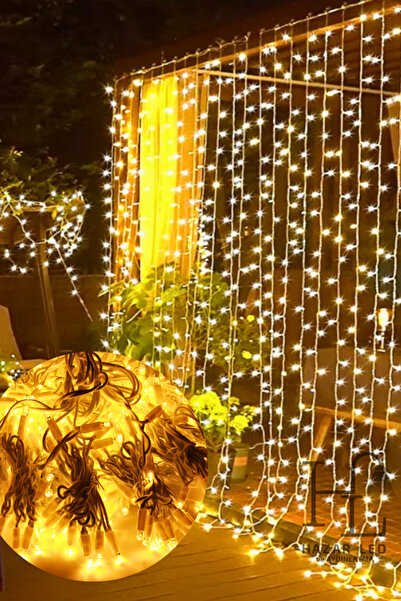 Hazar Led 2x2 Metre Perde Led Işık 400 Ledli Eklenebilir Ip65 Gün Işığı Dekoratif Led Işık Yılbaşı Süsü