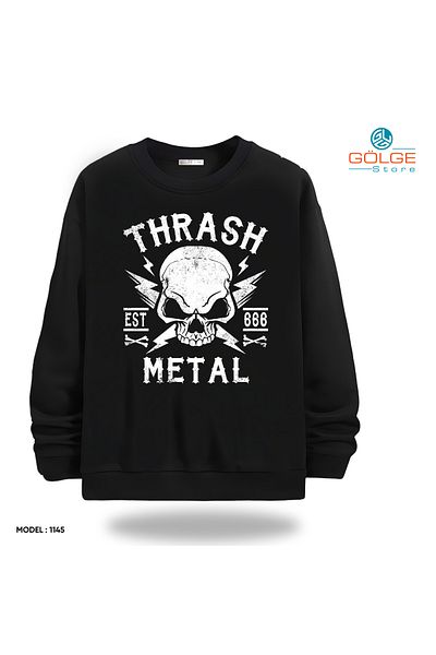 Gölge Store Infinite Rock Spirit: Metallica Image Sweatshirt Now in Stock |   Crew Neck Unisex Slimfit