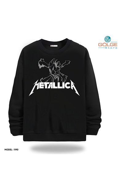 Gölge Store Infinite Rock Spirit: Metallica Image Sweatshirt Now in Stock |   Crew Neck Unisex Slimfit