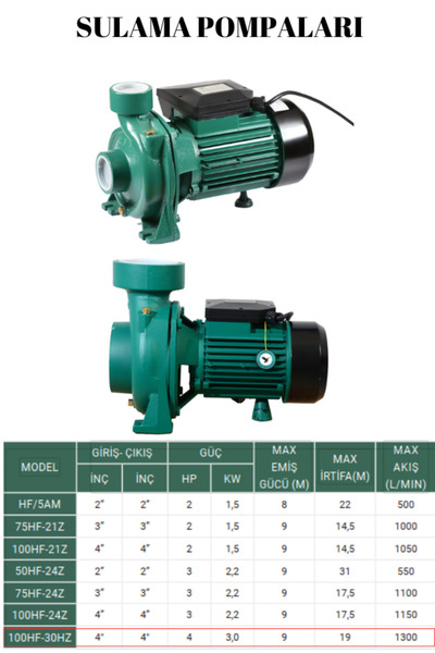 Kentaş SULAMA POMPALARI 4hp 3 kw 4 inç çıkışlı