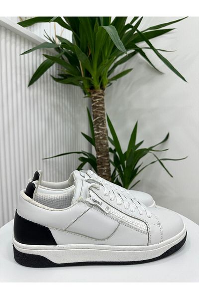 Klay Shoes Ανδρικά παπούτσια casual με λεπτομέρεια από γνήσιο δέρμα με φερμουάρ