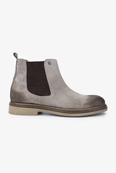 Valmenti Men's Genuine Leather Beige Suede Casual Boots