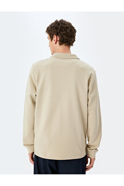 Koton Baumwoll-Interlock-Polo-Kragen-Sweatshirt