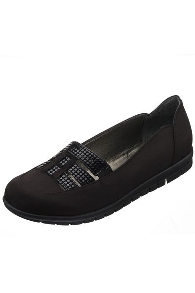 İriadam A8512 Black Oiled Crazy Gear Tabaneshi Large Size Women's Shoes in Numbers 41-42-43-44