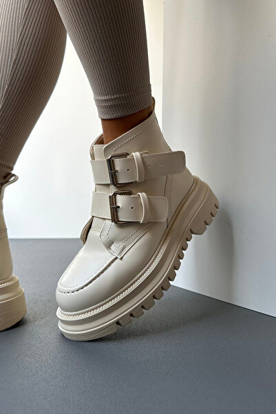 Mupa Shoes Μπεζ Γυναικείες Μπότες