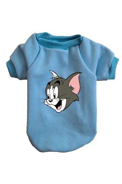 stylie Winter Tom Jerry Printed Sleeves Raster Inside Cat and Small Breed Dog Outfit